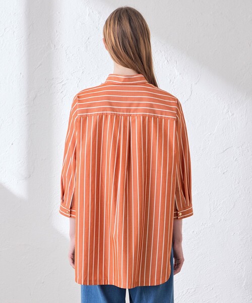 MACKINTOSH LONDON（マッキントッシュ ロンドン）の「コットンタイプライターストライプシャツ（シャツ/ブラウス・レディース・ブルー系その他4/オレンジ・38）」の10枚目の写真