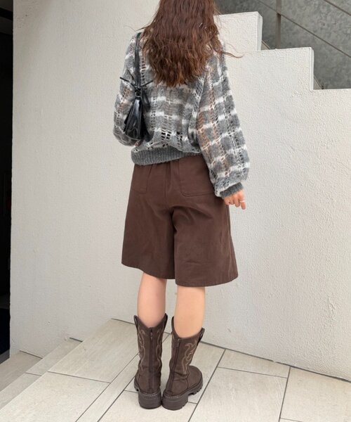 w closet(ダブルクローゼット)の「透かし編みボーダーニット(ニット/セーター・レディース・グレー/ブルー/レッド・FREE)」の15枚目の写真