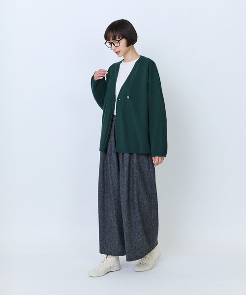 LOISIR（ロワズィール）の「ウール混ツイードボトルシルエットパンツ（その他パンツ・レディース・ネイビー/グレー系その他・M/MT）」の4枚目の写真