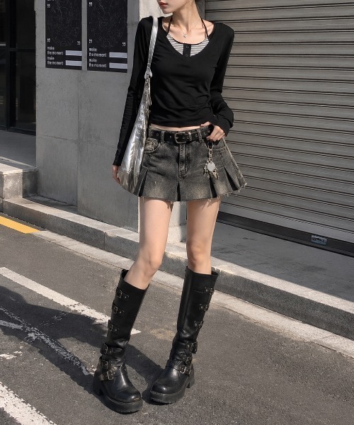 AVYL(アヴィル)の「レース切替リボンレイヤード長袖カットソー(Tシャツ/カットソー・レディース・ブラック/ホワイト・M)」の6枚目の写真
