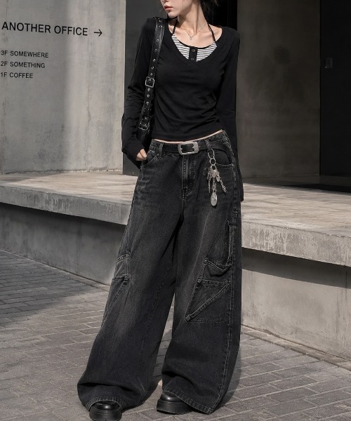 AVYL(アヴィル)の「レース切替リボンレイヤード長袖カットソー(Tシャツ/カットソー・レディース・ブラック/ホワイト・M)」の10枚目の写真