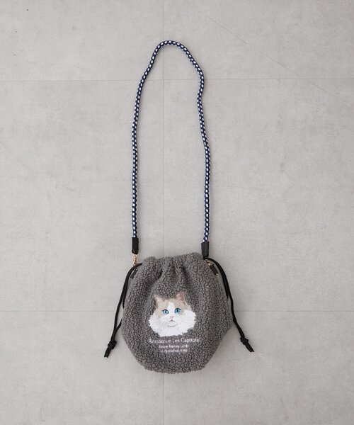 Remind me and forever(リマインドミーアンドフォーエバー)の「ボア刺繍コードショルダー(ショルダーバッグ・レディース・カーキ/ブラウン/グレー/アイボリー/ベージュ・FREE)」の2枚目の写真