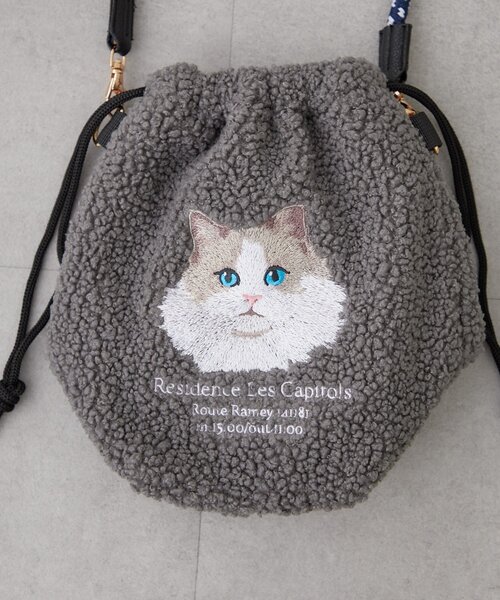 Remind me and forever(リマインドミーアンドフォーエバー)の「ボア刺繍コードショルダー(ショルダーバッグ・レディース・カーキ/ブラウン/グレー/アイボリー/ベージュ・FREE)」の7枚目の写真