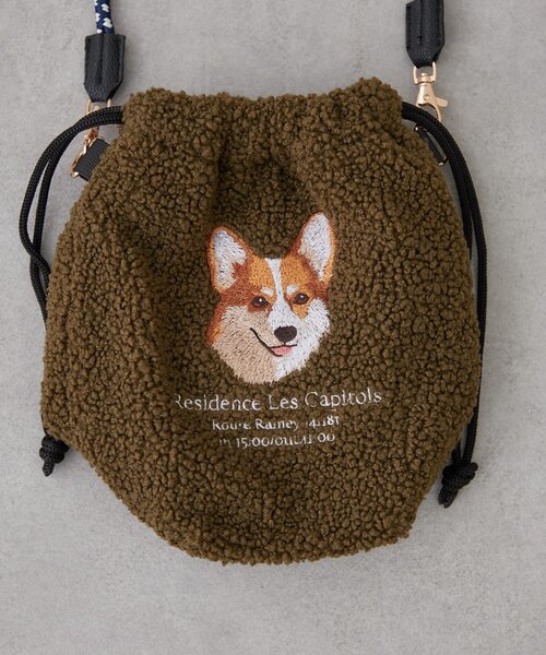 Remind me and forever(リマインドミーアンドフォーエバー)の「ボア刺繍コードショルダー(ショルダーバッグ・レディース・カーキ/ブラウン/グレー/アイボリー/ベージュ・FREE)」の8枚目の写真