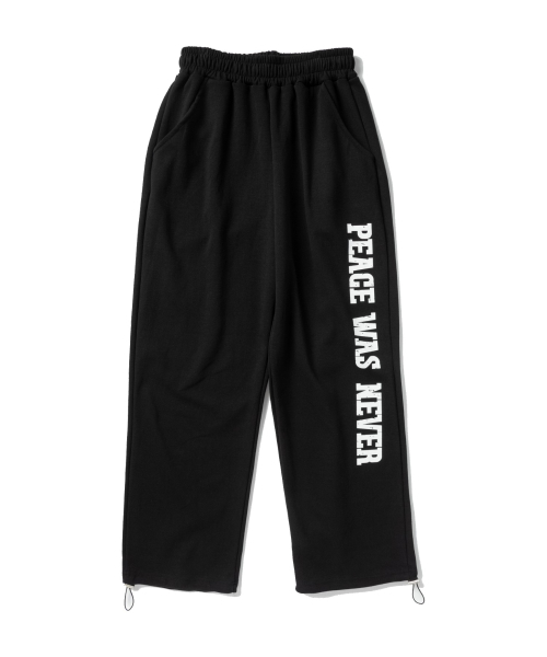 SUPERSUB(スーパーサブ)の「PEACE WAS NEVER レタリングワイドスウェットパンツ-ブラック(スウェットパンツ・レディース・その他・MEDIUM/LARGE)」の6枚目の写真