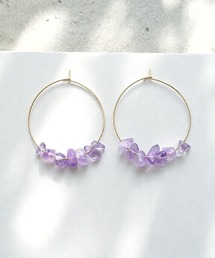 MILIA/天然石フープピアス 【金属アレルギー対応】