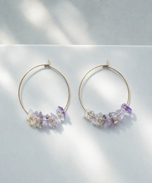 MILIA/天然石フープピアス 【金属アレルギー対応】