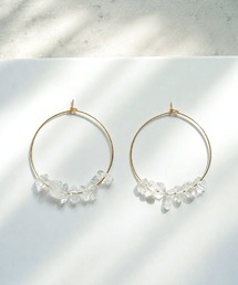 MILIA/天然石フープピアス　【金属アレルギー対応】