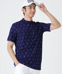 【PEARLY GATES】2WAYトリコット半袖ハイネックカットソー <ゴルフクラブ柄> (MENS)