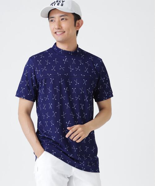 PEARLY GATES（パーリーゲイツ）の「【PEARLY GATES】2WAYトリコット半袖ハイネックカットソー ＜ゴルフクラブ柄＞ (MENS)（Tシャツ/カットソー・メンズ・ブルー系その他・MEDIUM/LARGE/X-LARGE）」の2枚目の写真