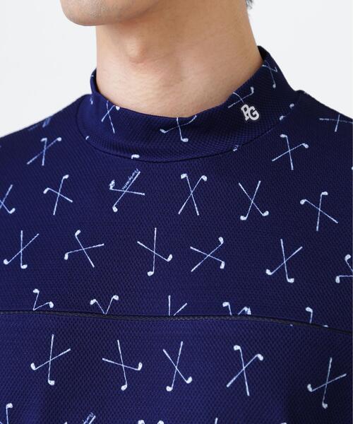 PEARLY GATES（パーリーゲイツ）の「【PEARLY GATES】2WAYトリコット半袖ハイネックカットソー ＜ゴルフクラブ柄＞ (MENS)（Tシャツ/カットソー・メンズ・ブルー系その他・MEDIUM/LARGE/X-LARGE）」の8枚目の写真