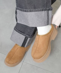 厚底ムートンサボ / 防寒ボアスリッポン