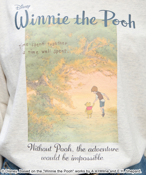 Disney(ディズニー)の「【別注】Disney / くまのプーさん / ヴィンテージフォトプリントロンT(Tシャツ/カットソー・レディース・ダークブラウン/アイボリー/ブラック系/オートミール/スミクロ・M/L)」の9枚目の写真