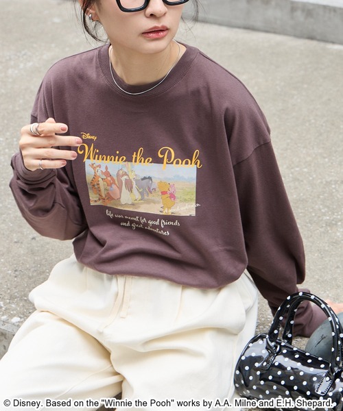 Disney(ディズニー)の「【別注】Disney / くまのプーさん / ヴィンテージフォトプリントロンT(Tシャツ/カットソー・レディース・ダークブラウン/アイボリー/ブラック系/オートミール/スミクロ・M/L)」の17枚目の写真