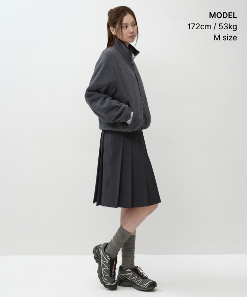 MUSINSA STANDARD WOMAN（ムシンサスタンダードウーマン）の「ウィメンズポーラフリースハイネックジャケット[グレー]（その他アウター・レディース・その他・LARGE/SMALL/MEDIUM/X-SMALL）」の2枚目の写真