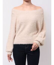 ミニシャギーオフショルニット