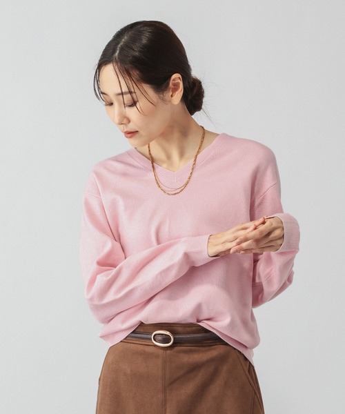 GLOBAL WORK(グローバルワーク)の「カシミヤタッチVネックプルオーバー/ 758522PO(ニット/セーター・レディース・マスタード/ライトグレー/ライトピンク/ホワイト/ネイビー・SMALL/LARGE/MEDIUM/X-SMALL/X-LARGE)」の19枚目の写真
