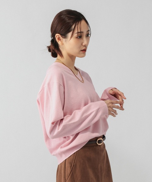 GLOBAL WORK(グローバルワーク)の「カシミヤタッチVネックプルオーバー/ 758522PO(ニット/セーター・レディース・マスタード/ライトグレー/ライトピンク/ホワイト/ネイビー・SMALL/LARGE/MEDIUM/X-SMALL/X-LARGE)」の20枚目の写真