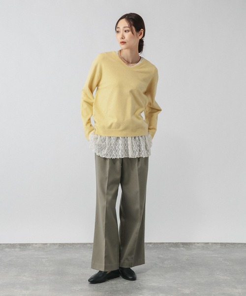 GLOBAL WORK(グローバルワーク)の「カシミヤタッチVネックプルオーバー/ 758522PO(ニット/セーター・レディース・マスタード/ライトグレー/ライトピンク/ホワイト/ネイビー・SMALL/LARGE/MEDIUM/X-SMALL/X-LARGE)」の13枚目の写真