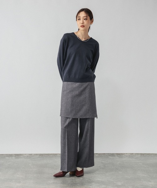 GLOBAL WORK(グローバルワーク)の「カシミヤタッチVネックプルオーバー/ 758522PO(ニット/セーター・レディース・マスタード/ライトグレー/ライトピンク/ホワイト/ネイビー・SMALL/LARGE/MEDIUM/X-SMALL/X-LARGE)」の9枚目の写真