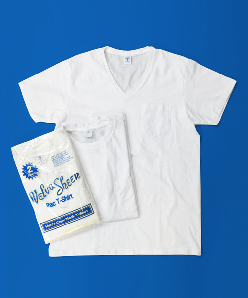 Velva Sheen（ベルバシーン）の「【オープンメルマガ掲載商品】ベルバシーン 　ＺＯＺＯ別注　クルー＆Ｖネック　2パック　Ｔシャツ　（Tシャツ/カットソー・メンズ・ホワイト/ブラック・SMALL/LARGE/MEDIUM）」の2枚目の写真