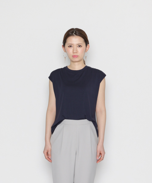 SENSE OF PLACE by URBAN RESEARCH(センスオブプレイスバイアーバンリサーチ)の「CF バックドレープTシャツ(ノースリーブ)(Tシャツ/カットソー・レディース・ピンク/ホワイト/ネイビー・FREE)」の3枚目の写真