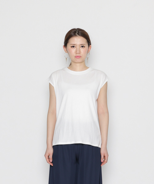 SENSE OF PLACE by URBAN RESEARCH(センスオブプレイスバイアーバンリサーチ)の「CF バックドレープTシャツ(ノースリーブ)(Tシャツ/カットソー・レディース・ピンク/ホワイト/ネイビー・FREE)」の2枚目の写真