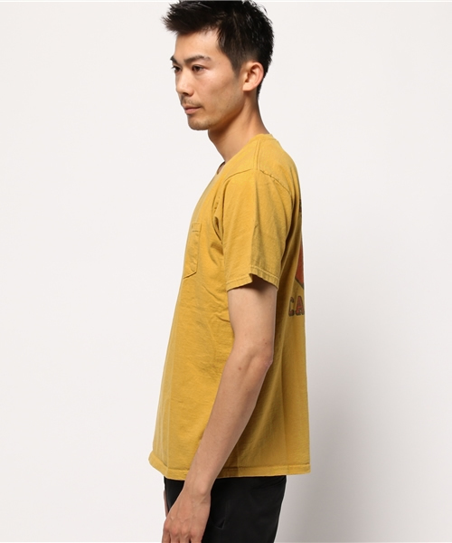 Brentwood（ブレントウッド）の「CREW NECK Vintage-Style print  pocket S/S クルーネックヴィンテージ風プリントポケットTシャツ（Tシャツ/カットソー・メンズ・イエロー・SMALL/LARGE/MEDIUM/X-SMALL）」の6枚目の写真