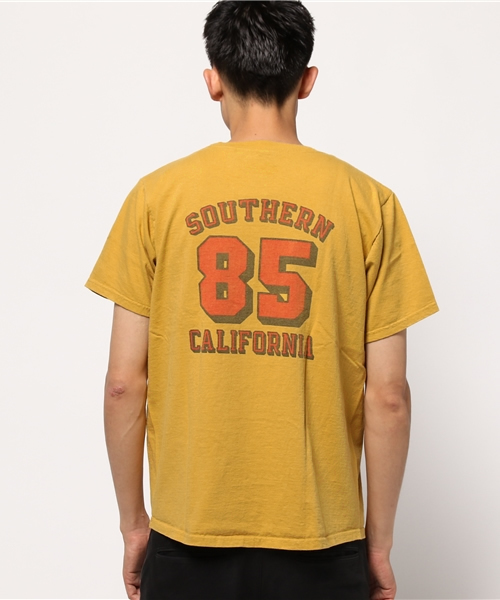 Brentwood（ブレントウッド）の「CREW NECK Vintage-Style print  pocket S/S クルーネックヴィンテージ風プリントポケットTシャツ（Tシャツ/カットソー・メンズ・イエロー・SMALL/LARGE/MEDIUM/X-SMALL）」の7枚目の写真