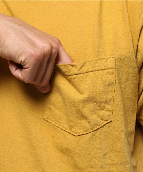 Brentwood（ブレントウッド）の「CREW NECK Vintage-Style print  pocket S/S クルーネックヴィンテージ風プリントポケットTシャツ（Tシャツ/カットソー・メンズ・イエロー・SMALL/LARGE/MEDIUM/X-SMALL）」の3枚目の写真