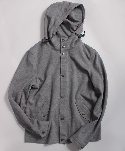 ESSENTIAL GARMENT MEN'S BIGI（エッセンシャルガーメントメンズビギ）の「ショート丈ボリュームネックパーカー/サーフニットダブルフェイス（モッズコート・メンズ・グレー/ブルー・S/SS/L/M）」の10枚目の写真