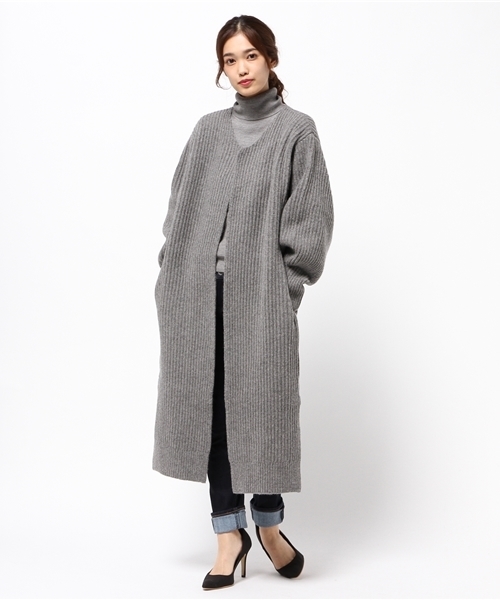 SLY（スライ）の「LAMSWOOL BALLOON RIB LG GOWN（その他アウター・レディース・トップグレー/イエロー系その他/ネイビー・FREE）」の15枚目の写真