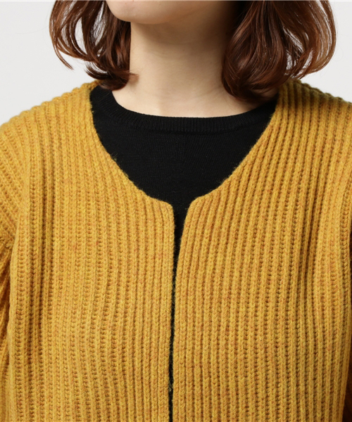 SLY（スライ）の「LAMSWOOL BALLOON RIB LG GOWN（その他アウター・レディース・トップグレー/イエロー系その他/ネイビー・FREE）」の7枚目の写真