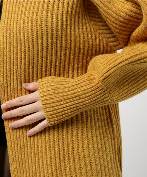 SLY（スライ）の「LAMSWOOL BALLOON RIB LG GOWN（その他アウター・レディース・トップグレー/イエロー系その他/ネイビー・FREE）」の8枚目の写真