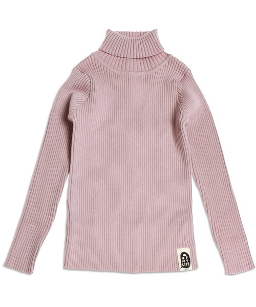 apres les cours(アプレレクール)の「デイリーリブニットタートル(ニット/セーター・キッズ・ネイビー/マスタード/ピンク/アイボリー・80/140/110/130/90/100/120)」の4枚目の写真