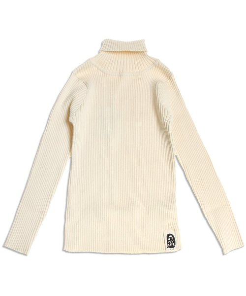 apres les cours(アプレレクール)の「デイリーリブニットタートル(ニット/セーター・キッズ・ネイビー/マスタード/ピンク/アイボリー・80/140/110/130/90/100/120)」の2枚目の写真
