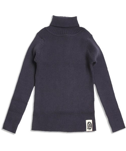 apres les cours(アプレレクール)の「デイリーリブニットタートル(ニット/セーター・キッズ・ネイビー/マスタード/ピンク/アイボリー・80/140/110/130/90/100/120)」の6枚目の写真