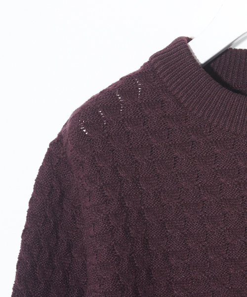 STUDIOUS(ステュディオス)の「リンクスジャガードニット(ニット/セーター・メンズ・ブラック/ワイン・1/2/3)」の4枚目の写真