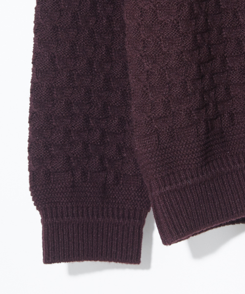 STUDIOUS(ステュディオス)の「リンクスジャガードニット(ニット/セーター・メンズ・ブラック/ワイン・1/2/3)」の5枚目の写真