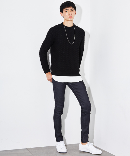 STUDIOUS(ステュディオス)の「リンクスジャガードニット(ニット/セーター・メンズ・ブラック/ワイン・1/2/3)」の7枚目の写真