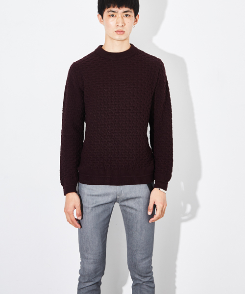 STUDIOUS(ステュディオス)の「リンクスジャガードニット(ニット/セーター・メンズ・ブラック/ワイン・1/2/3)」の10枚目の写真