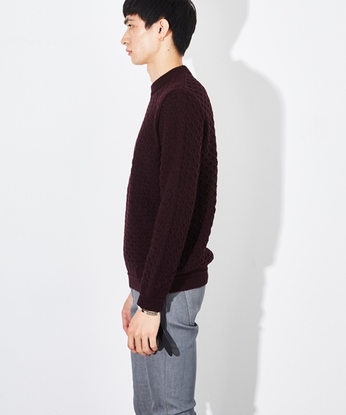 STUDIOUS(ステュディオス)の「リンクスジャガードニット(ニット/セーター・メンズ・ブラック/ワイン・1/2/3)」の11枚目の写真