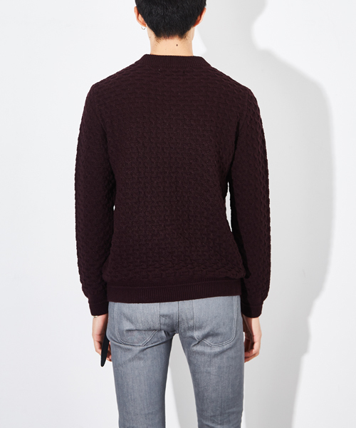 STUDIOUS(ステュディオス)の「リンクスジャガードニット(ニット/セーター・メンズ・ブラック/ワイン・1/2/3)」の12枚目の写真
