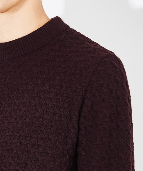 STUDIOUS(ステュディオス)の「リンクスジャガードニット(ニット/セーター・メンズ・ブラック/ワイン・1/2/3)」の14枚目の写真