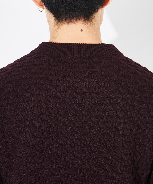 STUDIOUS(ステュディオス)の「リンクスジャガードニット(ニット/セーター・メンズ・ブラック/ワイン・1/2/3)」の15枚目の写真