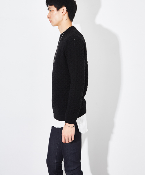 STUDIOUS(ステュディオス)の「リンクスジャガードニット(ニット/セーター・メンズ・ブラック/ワイン・1/2/3)」の18枚目の写真