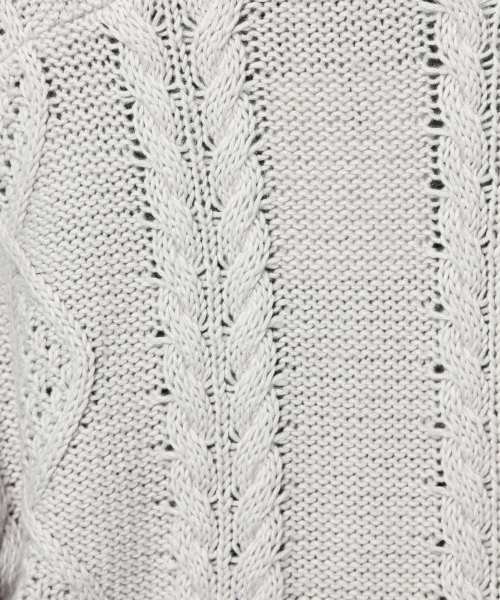 Andemiu（アンデミュウ）の「ケーブルニットカーディガン736718（カーディガン/ボレロ・レディース・ライトグレー/アイボリー/カーキ・FREE）」の6枚目の写真