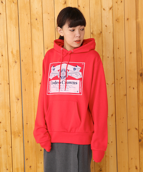 RODEO CROWNS WIDE BOWL（ロデオクラウンズワイドボウル）の「オリジナルラベル ビッグ パーカー（パーカー・レディース・トップグレー/ネイビー/ブラック/レッド・FREE）」の4枚目の写真