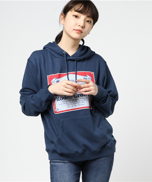 RODEO CROWNS WIDE BOWL（ロデオクラウンズワイドボウル）の「オリジナルラベル ビッグ パーカー（パーカー・レディース・トップグレー/ネイビー/ブラック/レッド・FREE）」の10枚目の写真