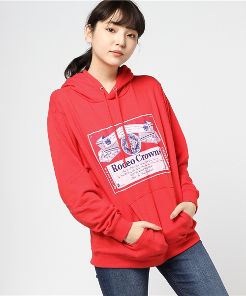 RODEO CROWNS WIDE BOWL（ロデオクラウンズワイドボウル）の「オリジナルラベル ビッグ パーカー（パーカー・レディース・トップグレー/ネイビー/ブラック/レッド・FREE）」の11枚目の写真